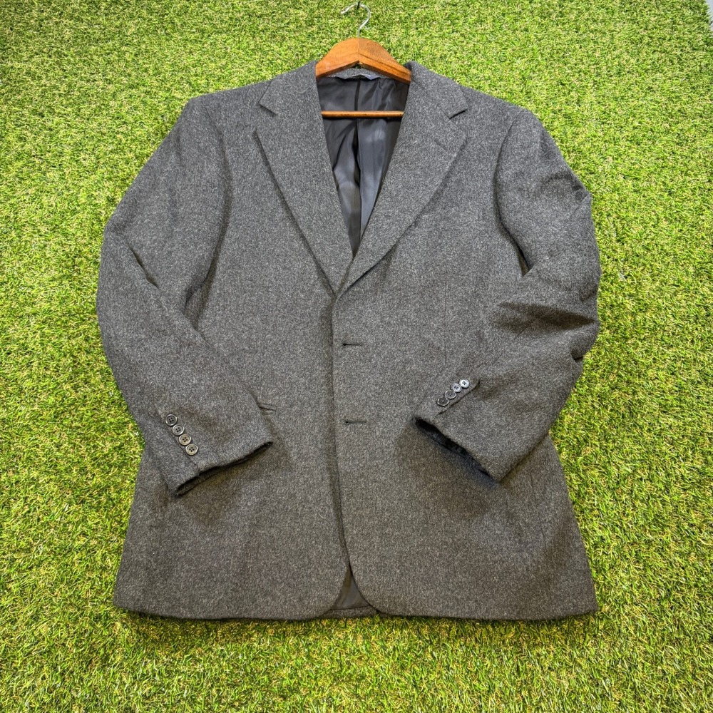 Polo Ralph Lauren Mens 40R Blazer 100% Camel Hair Charcoal Grey Sport Coat USA